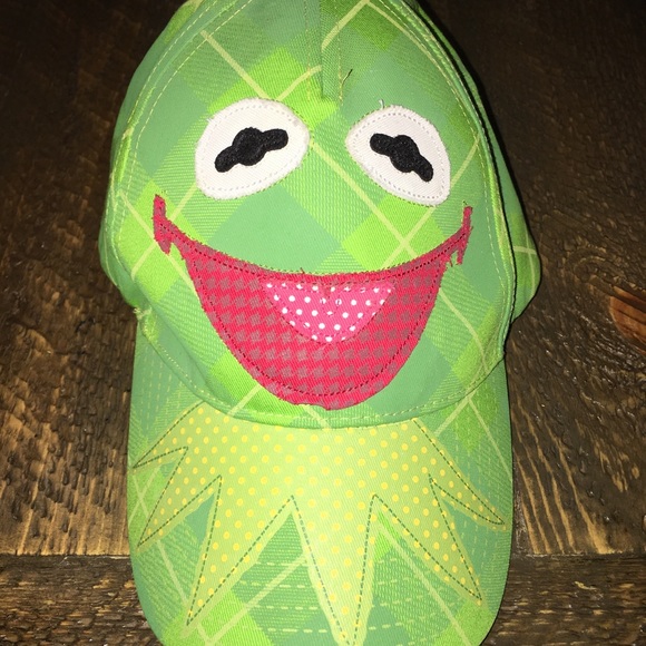 Kermit Frog Muppets Kids Green Plaid Baseball Cap - Picture 1 of 7